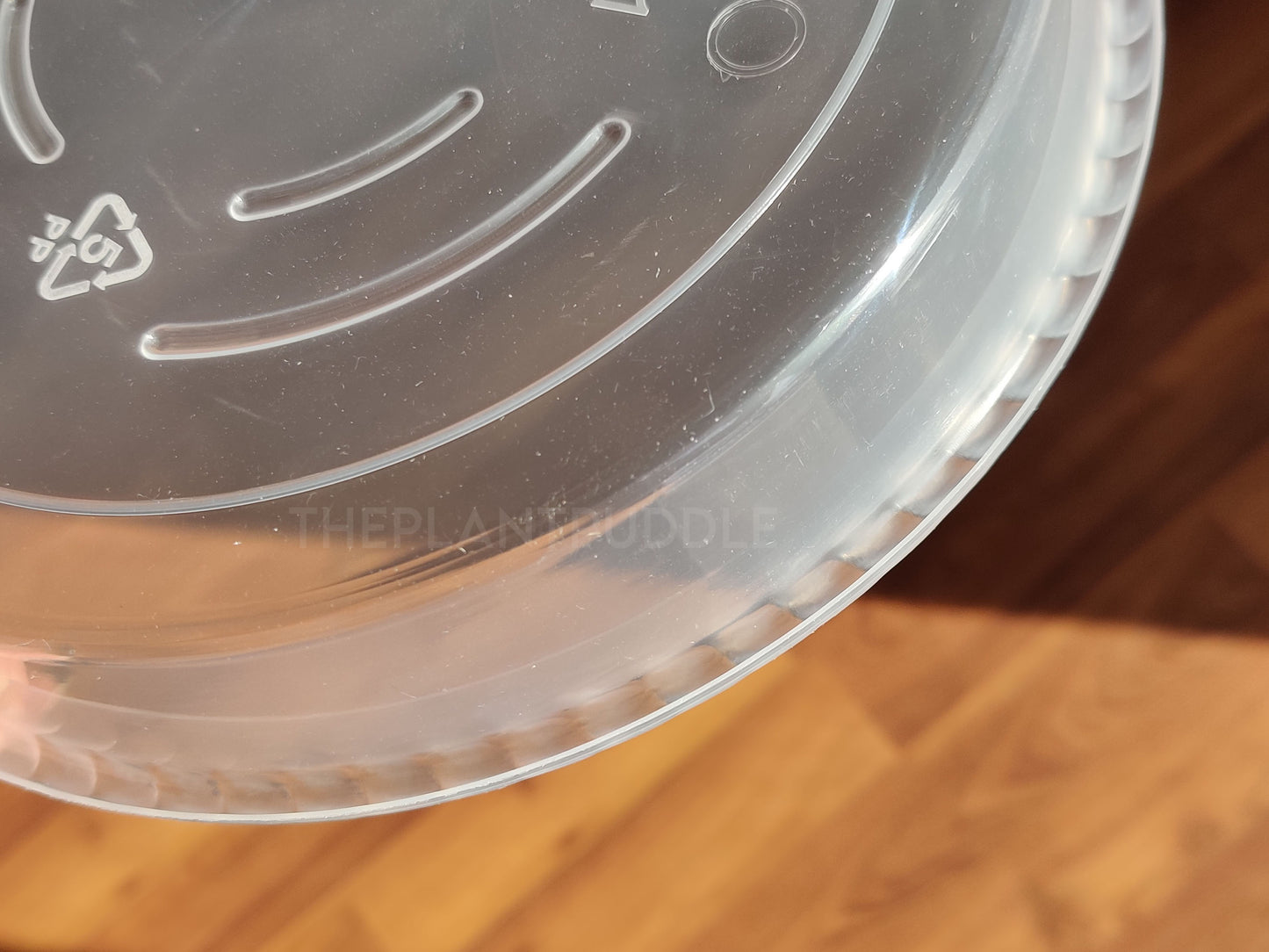 closeup of plant pot tray sides and edges
