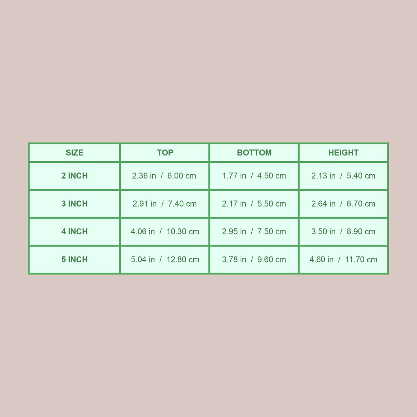 measurement chart for flexible pots