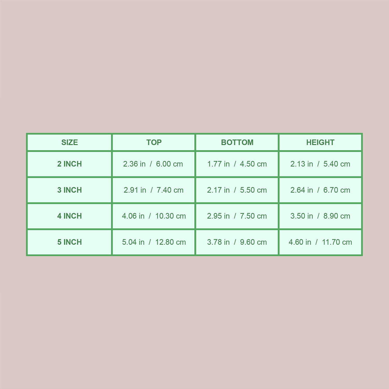 measurement chart for flexible pots
