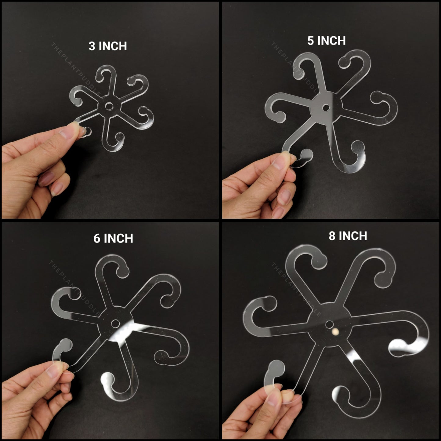 exact sizes of 4 clear stem holder trellis