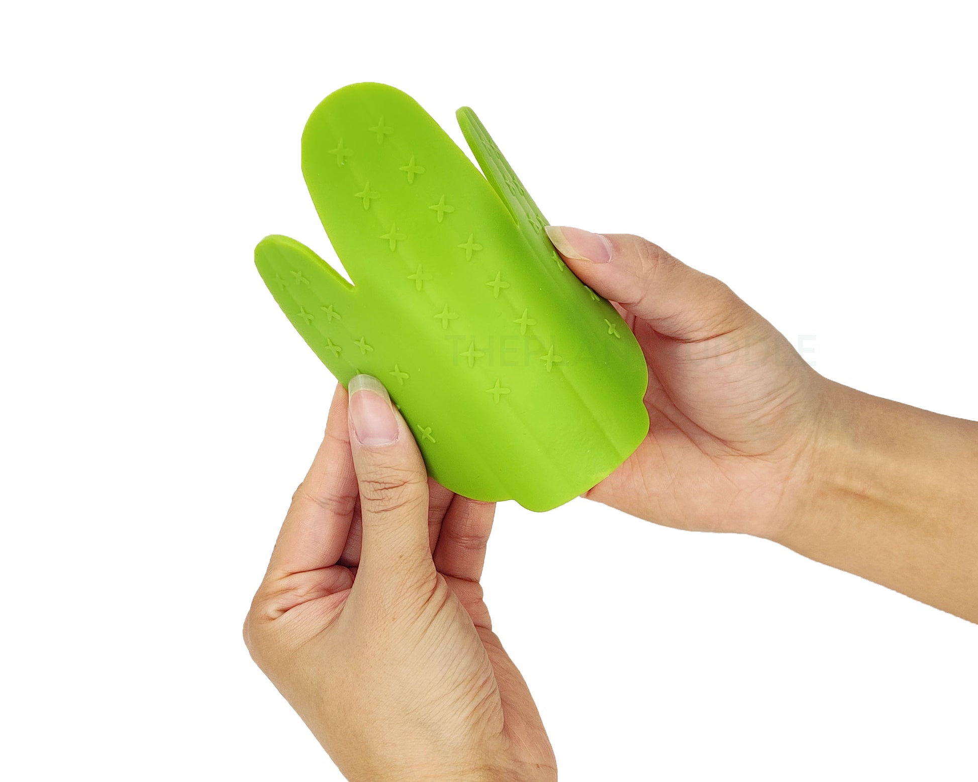 hands showing flexibility of cactus coaster