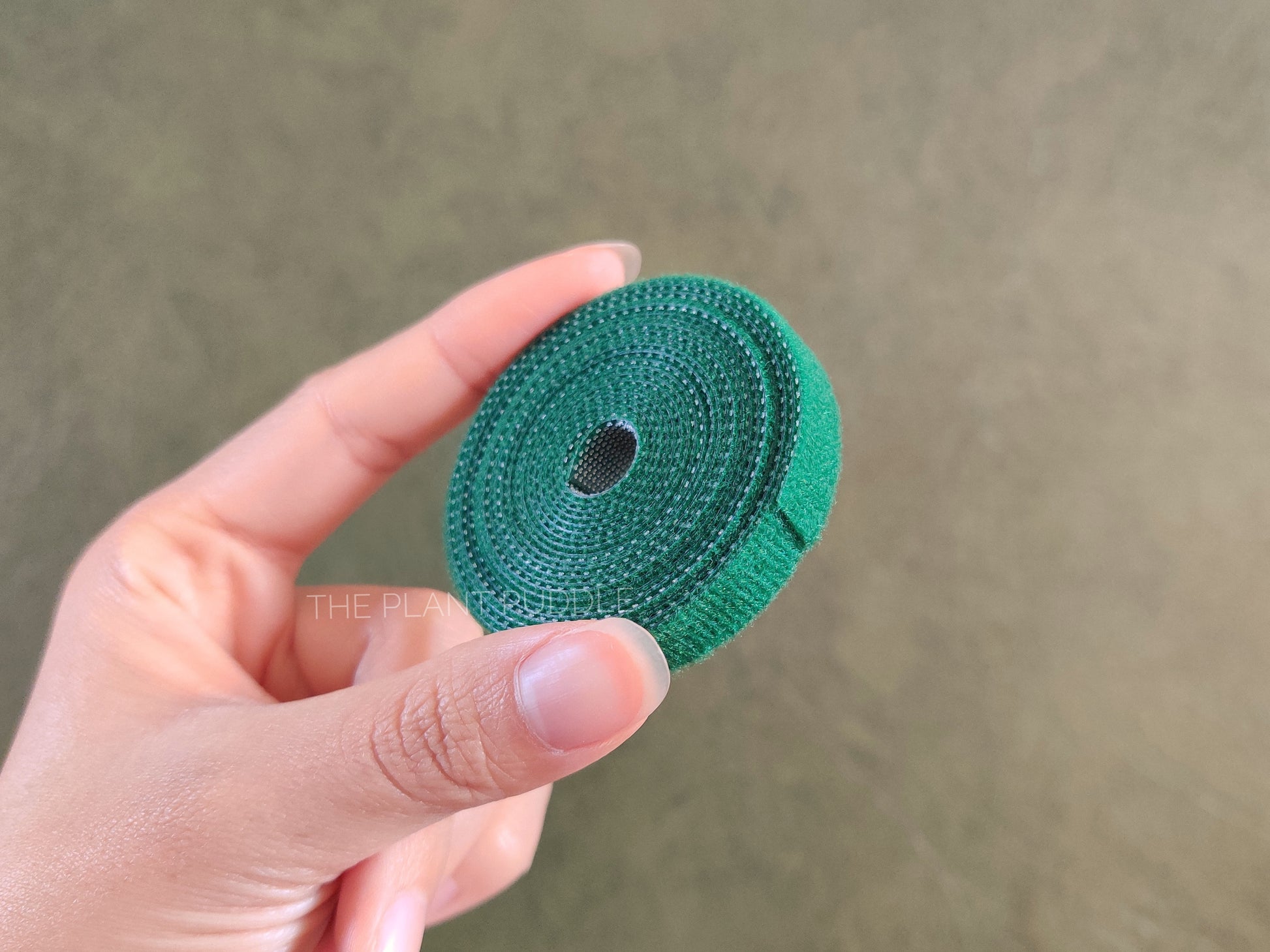 roll of green plant tie velcro tape