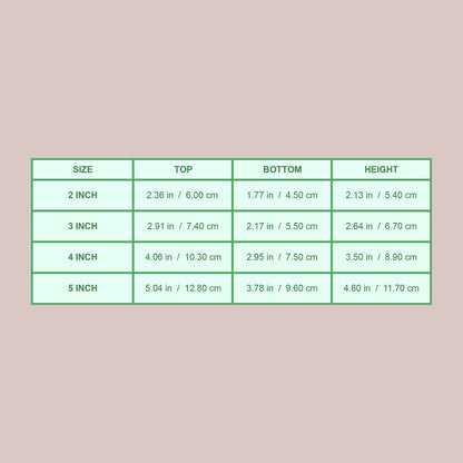 measurement chart for flexible pots