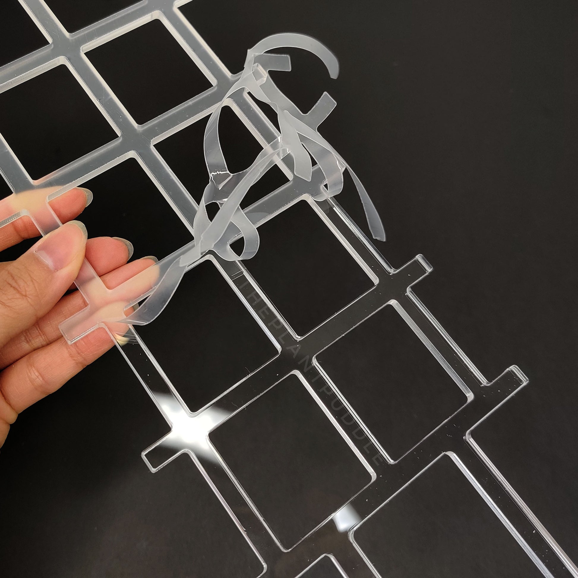 protective peel on clear fence trellis